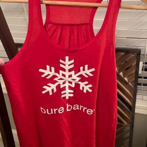 Pure Barre Vibrant Red Snowflake Tank